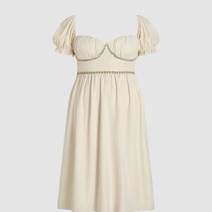 Milk maid peasant dress 16 18 xl xxl rose trim puff sleeve 1xl nwt cider